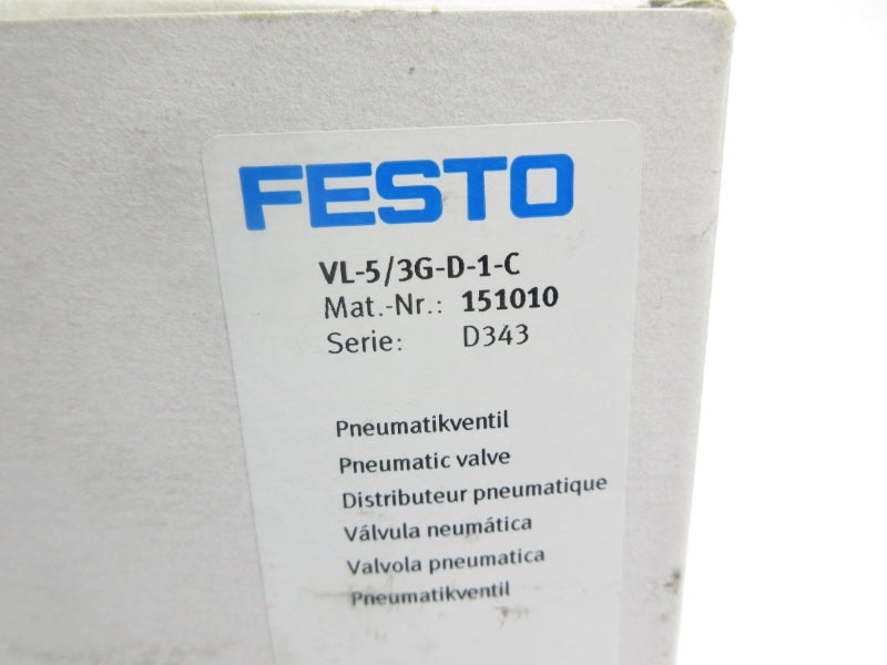 FESTO VL-5/3G-D-1-C 151010 40-240PSI NSMP