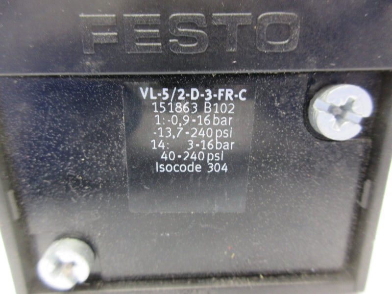 FESTO VL-5/2-D-3-FR-C 151863 -13.7-240PSI NSNP