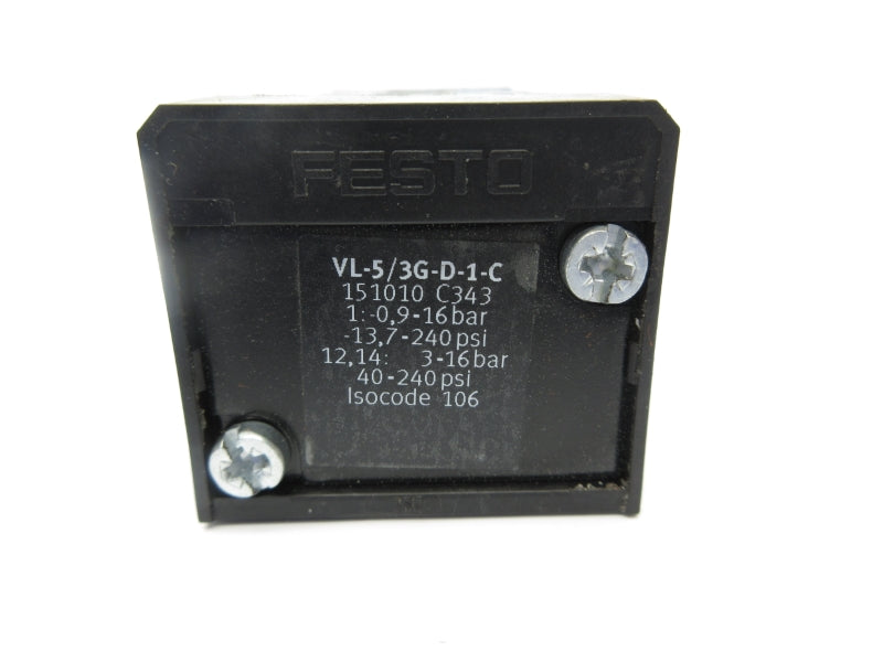 FESTO VL-5/3G-D-1-C 151010 13.7-240PSI (AS PICTURED) NSNP