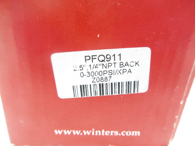 WINTERS PFQ911 0-3000PSI 2.5" NSMP
