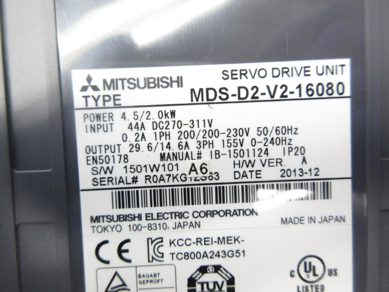 MITSUBISHI MDS-D2-V2-16080 270-311VDC 44A UNMP