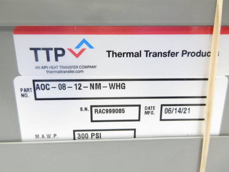 THERMAL TRANSFER PRODUCTS AOC-08-12-NM-WHG 300PSI 350'F NSNP