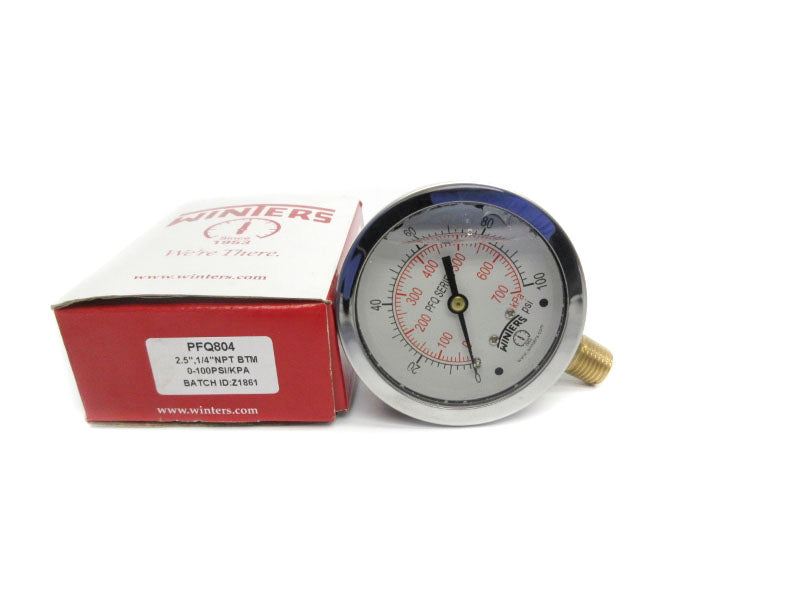 WINTERS PFQ804 0-100PSI 2.5" NSMP