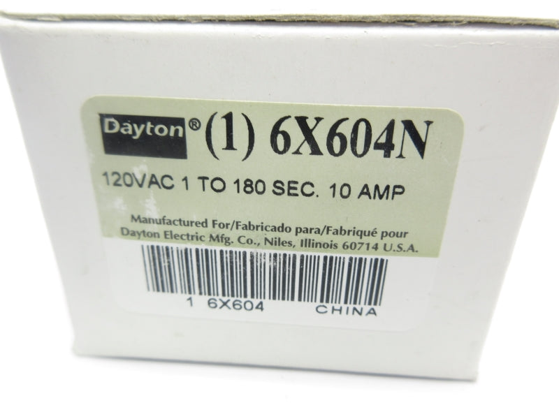 DAYTON 6X604N 120VAC 10A 1-180S NSMP