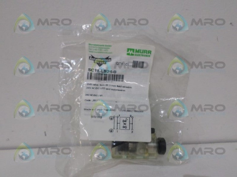 MURR ELEKTRONIK SC11-LS24-0 SOLENOID VALVE CONNECTOR * NEW IN FACTORY BAG *