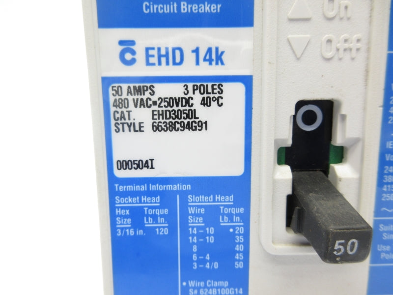 EATON EHD3050L 480VAC 50A (BLUE) NSNP
