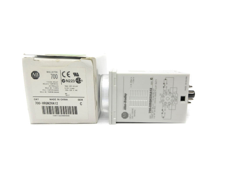 ALLEN BRADLEY 700-HRQN2HA12 SER. C 100-120VAC 0-12MIN (WH) NSMP