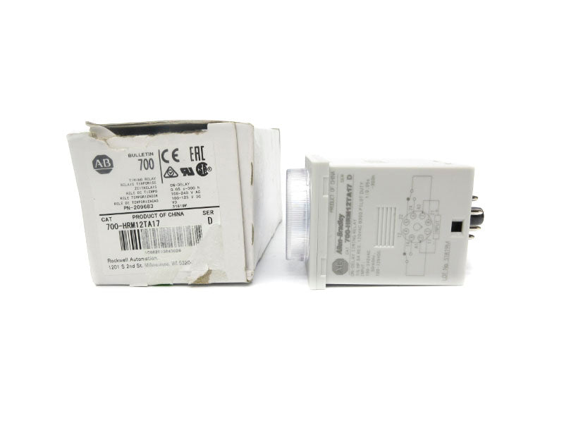 ALLEN BRADLEY 700-HRM12TA17 SER. D 100-240VAC 0.05S-300H (WH) NSMP