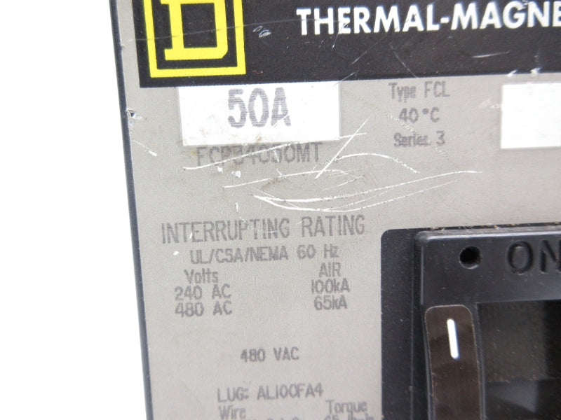 SQUARE D FCP34050MT SER. 3 480VAC 50A UNMP