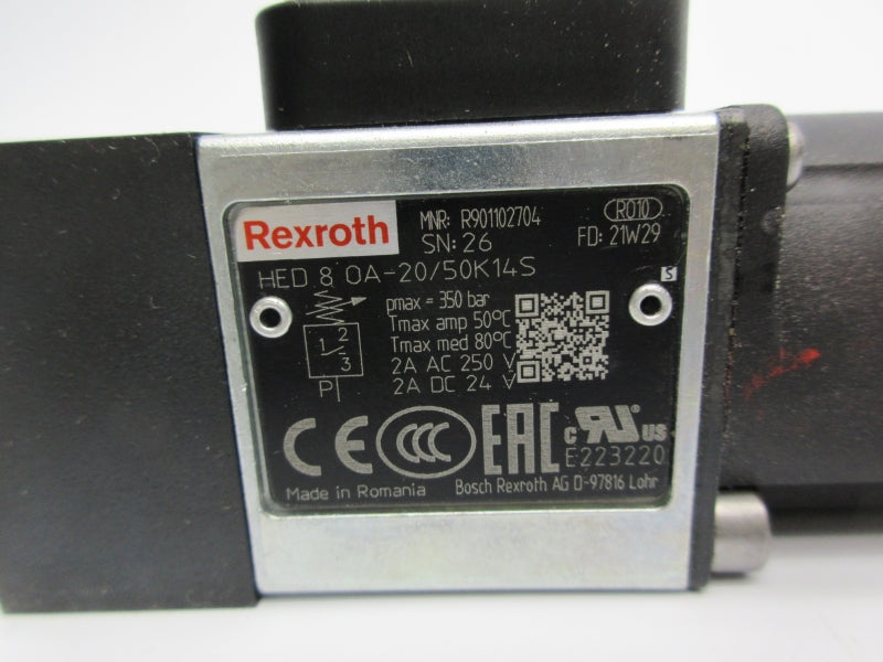 REXROTH HED8OA-20/50K14S R901102704 250VAC 2A NSNP