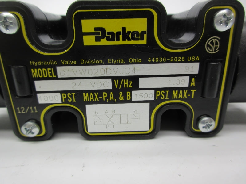 PARKER D1VW020DVJC4 24VDC 1.39A 4000PSI NSMP