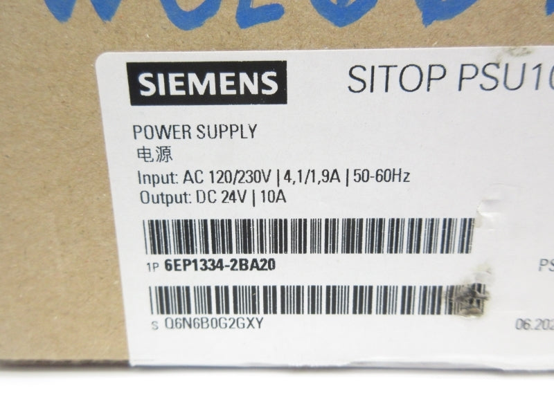 SIEMENS 6EP1334-2BA20 120/230VAC 4.1/1.9A NSMP
