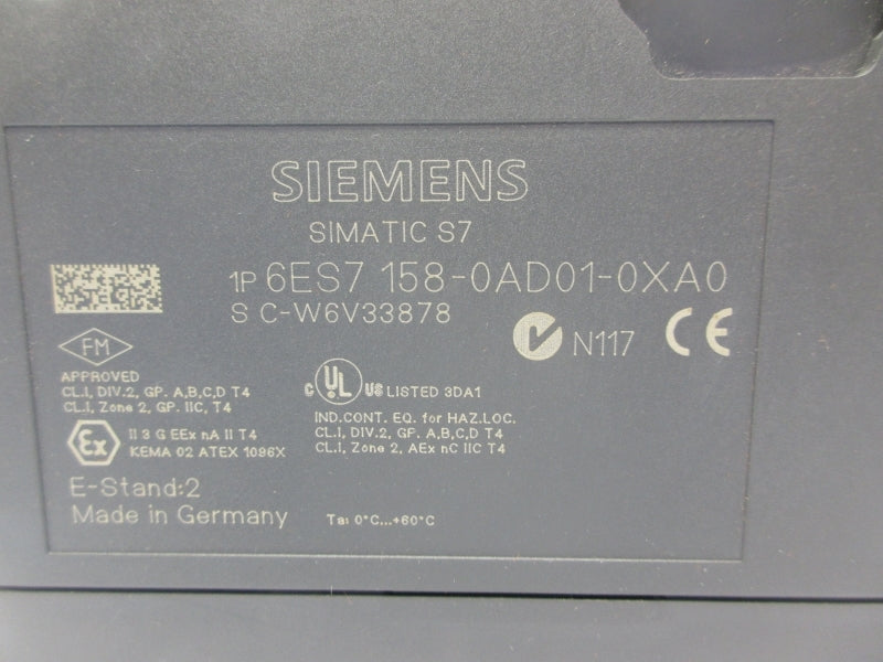 SIEMENS 6ES7158-0AD01-0XA0 (AS PICTURED) NSNP