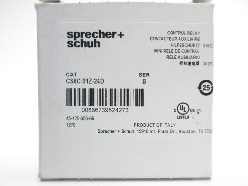 SPRECHER+SCHUH CS8C-31Z-24D SER. B 24VDC 10A NSMP