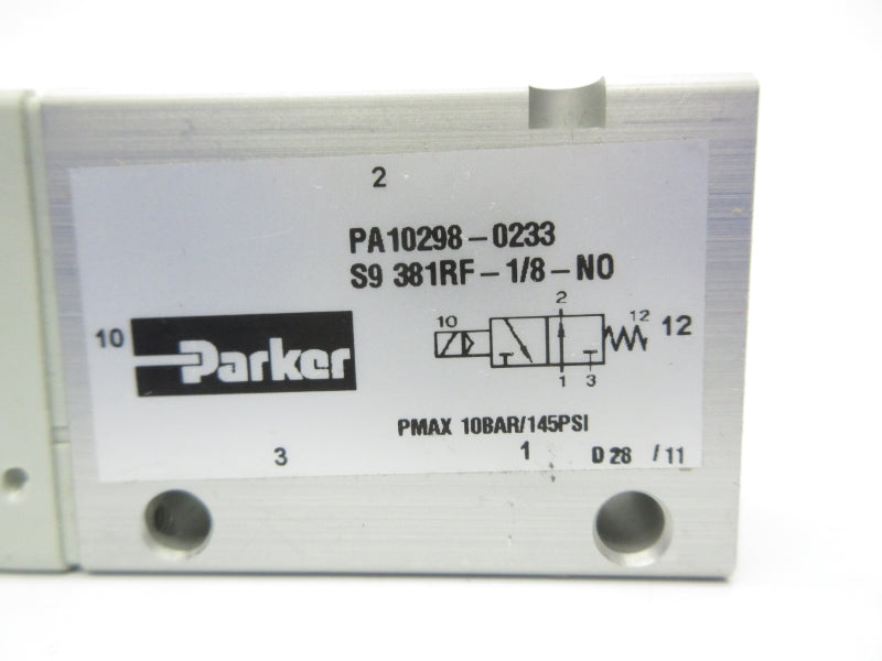PARKER PA10298-0233 S9381RF-1/8-N0 24VDC 145PSI NSNP