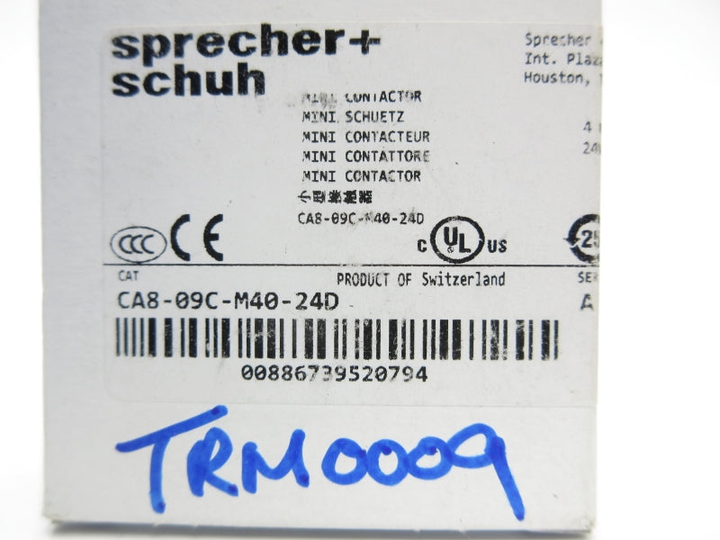 SPRECHER+SCHUH CA8-09C-M40-24D SER. A 24VDC 20A NSMP