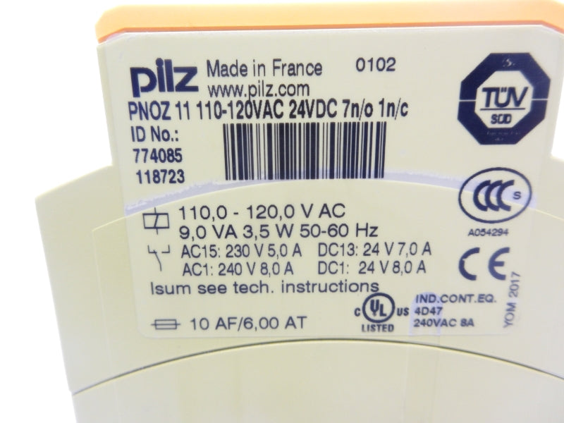 PILZ PNOZ11110-120VAC24VDC7N/O1N/C 774085 120VAC NSNP