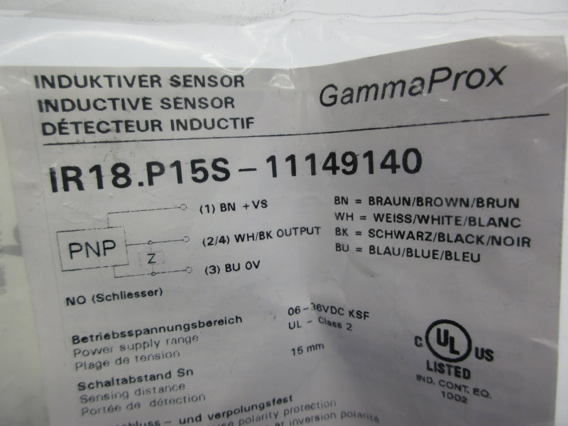 BAUMER IR18.P15S-11149140 06-36VDC NSMP