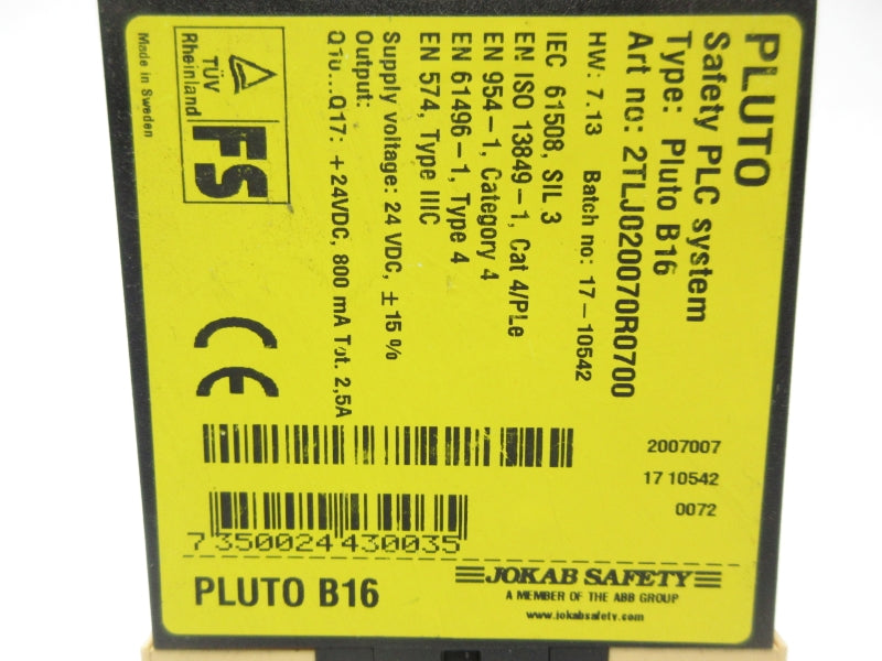 JOKAB SAFETY 2TLJ020070R0700 24VDC 2.5A NSNP