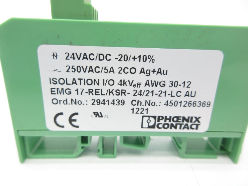 PHOENIX CONTACT EMG17-REL/KSR-24/21-21-LCAU 2941439 250VAC 5A NSNP