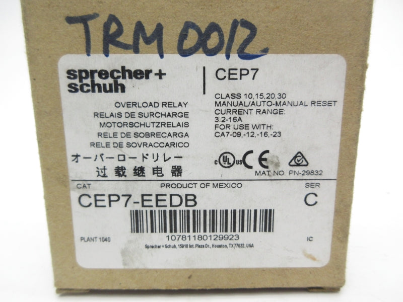SPRECHER+SCHUH CEP7-EEDB SER. C 600V 3.2-16A NSMP
