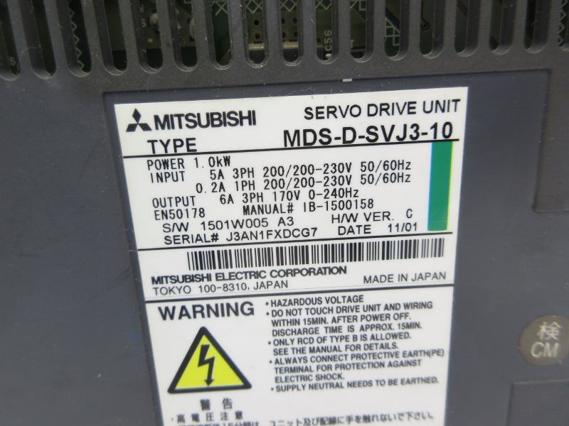 MITSUBISHI MDS-D-SVJ3-10 200/200-230V 5A UNMP