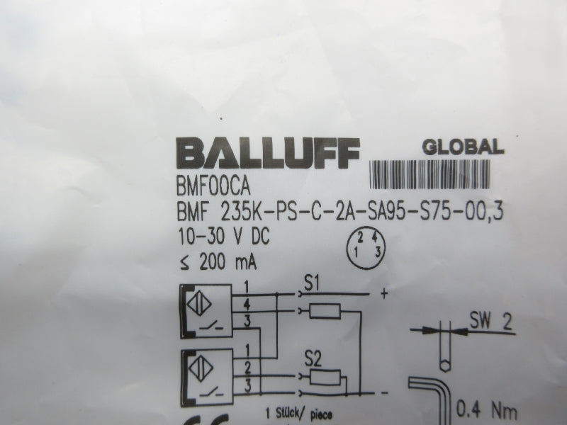 BALLUFF BMF235K-PS-C-2A-SA95-S75-00,3 BMF00CA 10-30VDC NSMP