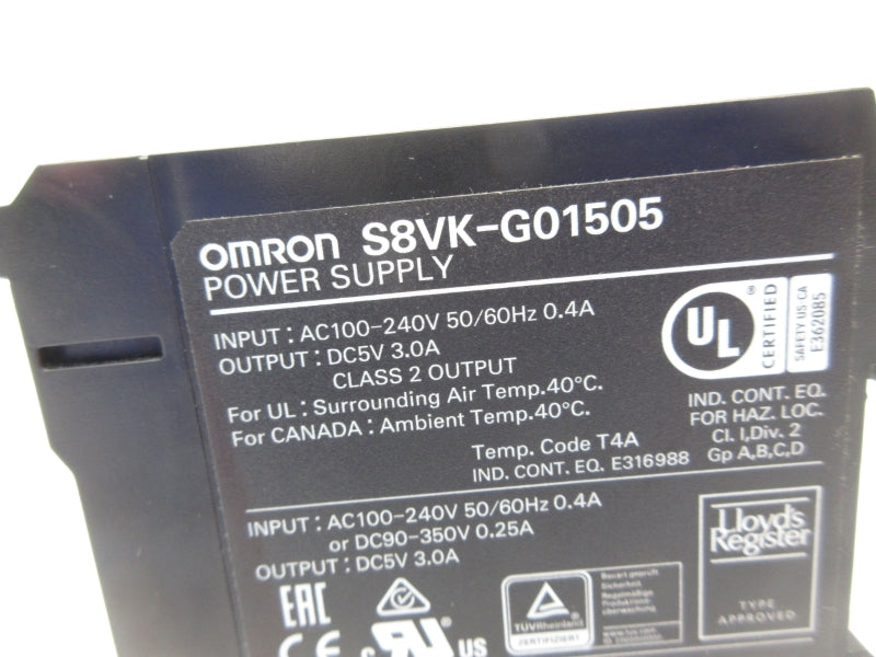 OMRON S8VK-G01505 100-240VAC 0.4A NSNP