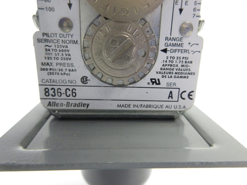 ALLEN BRADLEY 836-C6 SER. A 24-600V 300PSI (AS PICTURED) NSNP