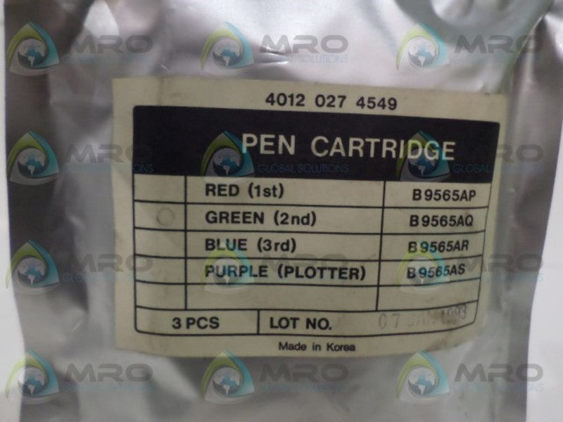B9565AQ GREEN PEN CARTRIDGE * FACTORY SEALED *