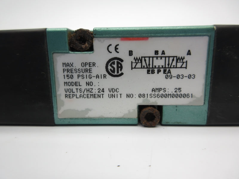 NUMATICS 081SS600M000061 24VDC .25A 150PSI UNMP