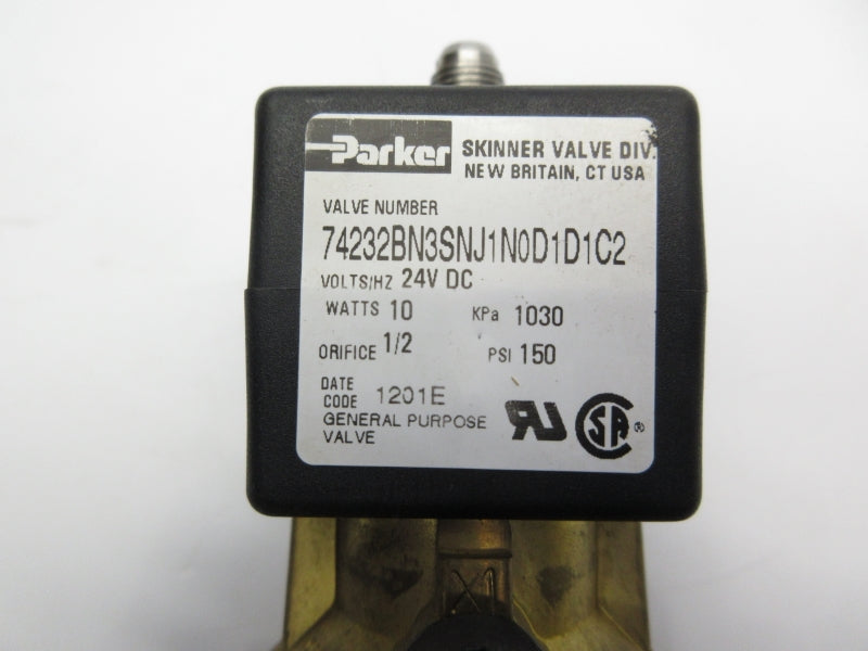 PARKER 74232BN3SNJ1N0D1D1C2 24VDC 150PSI 1/2" NSNP