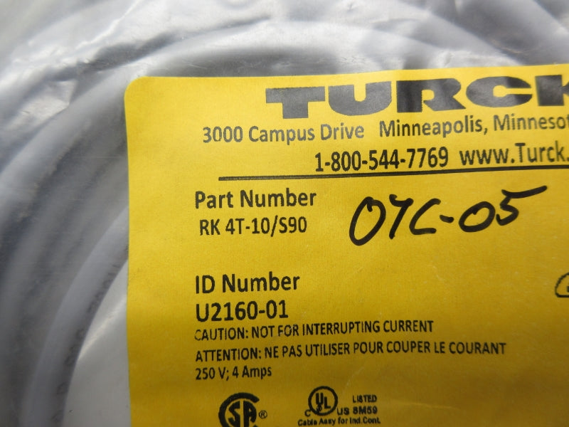 TURCK RK4T-10/S90 U2160-01 250V 4A NSMP