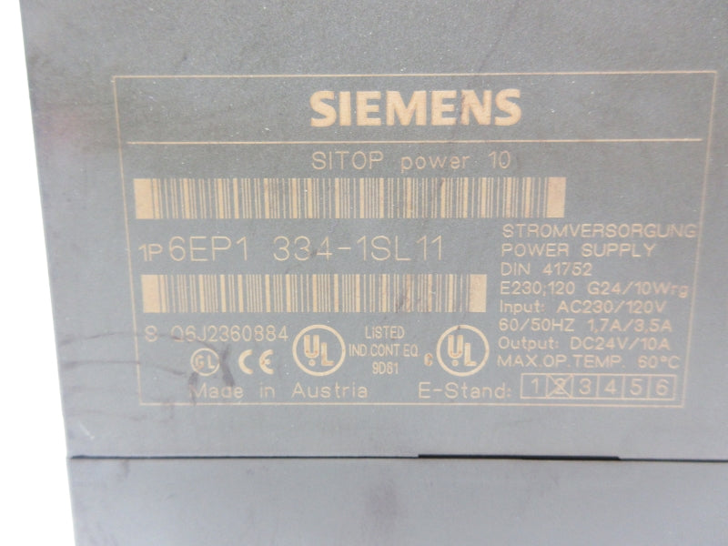SIEMENS 6EP1334-1SL11 230/120VAC 1.7/3.5A UNMP