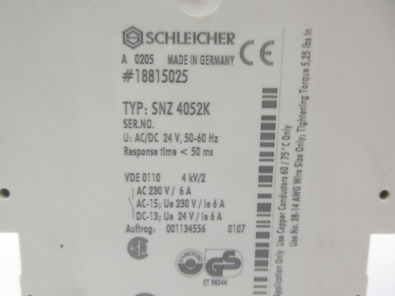 SCHLEICHER SNZ4052K 24VAC/DC NSNP