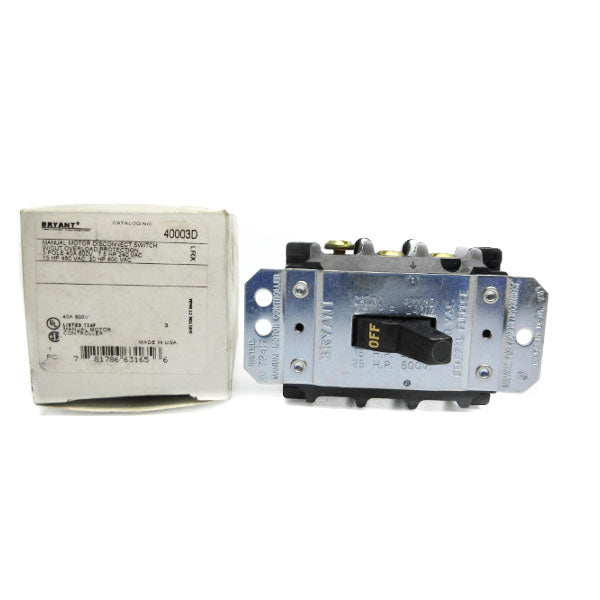 BRYANT 40003D 600V 40A NSMP