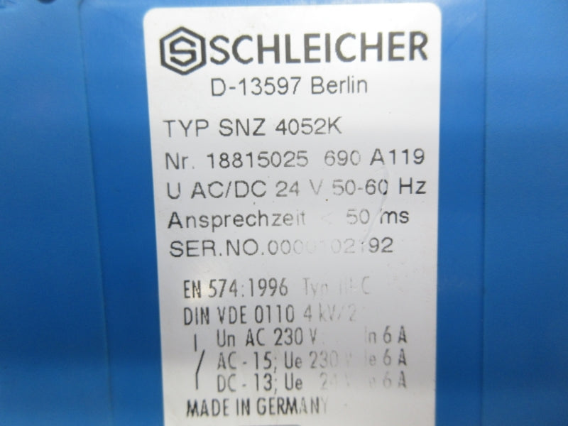 SCHLEICHER SNZ4052K 18815025 24VAC/DC NSMP