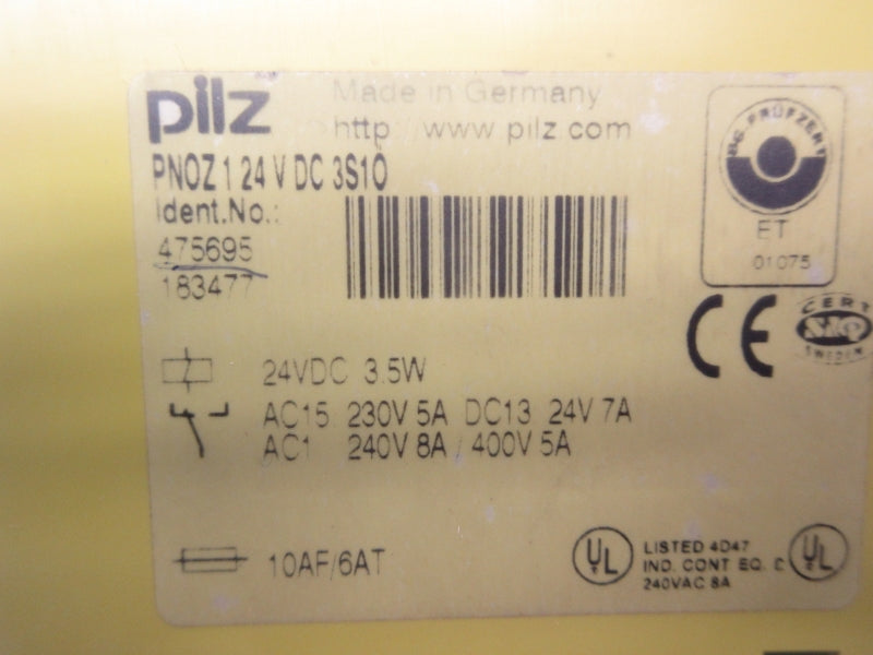 PILZ PNOZ124VDC3S1O 475695 24VDC NSMP