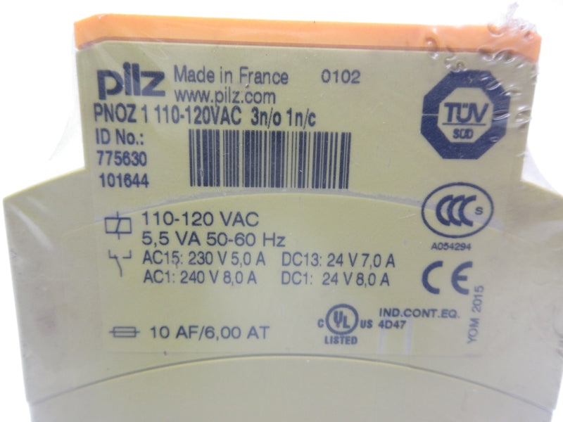 PILZ PNOZ1110-120VAC3N/01N/C 775630 110-120VAC NSMP