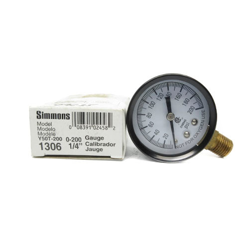 SIMMONS Y50T-200 1306 0-200PSI 1/4" NSMP