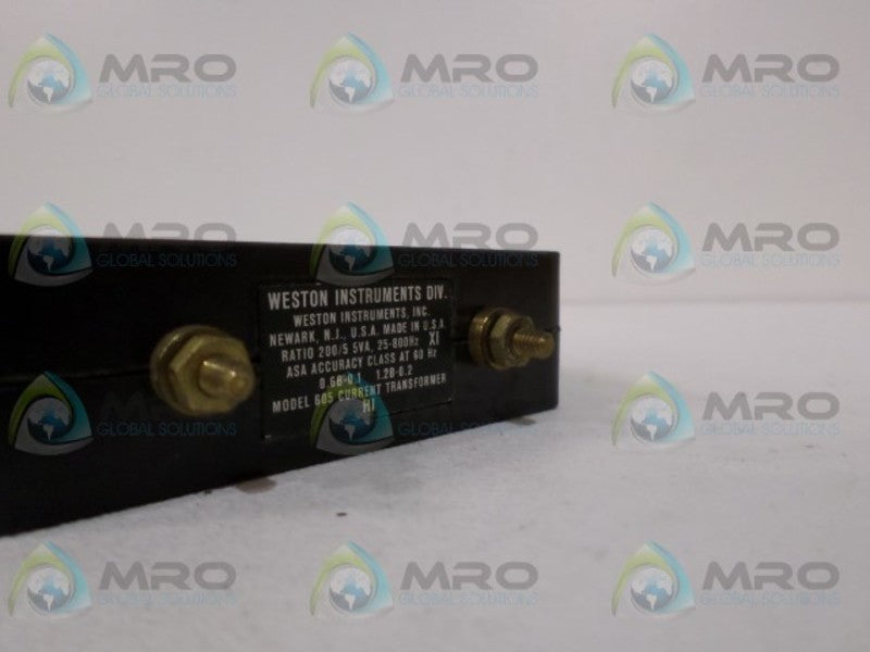 WESTON 605 CURRENT TRANSFORMER RATIO 200/5  NSMP