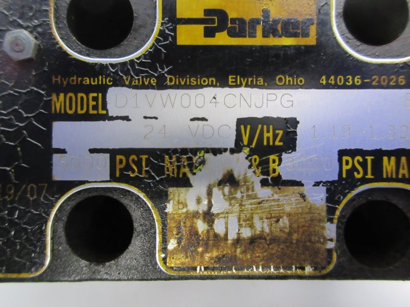 PARKER D1VW004CNJPG 24VDC 1.19-1.02A 5000PSI UNMP