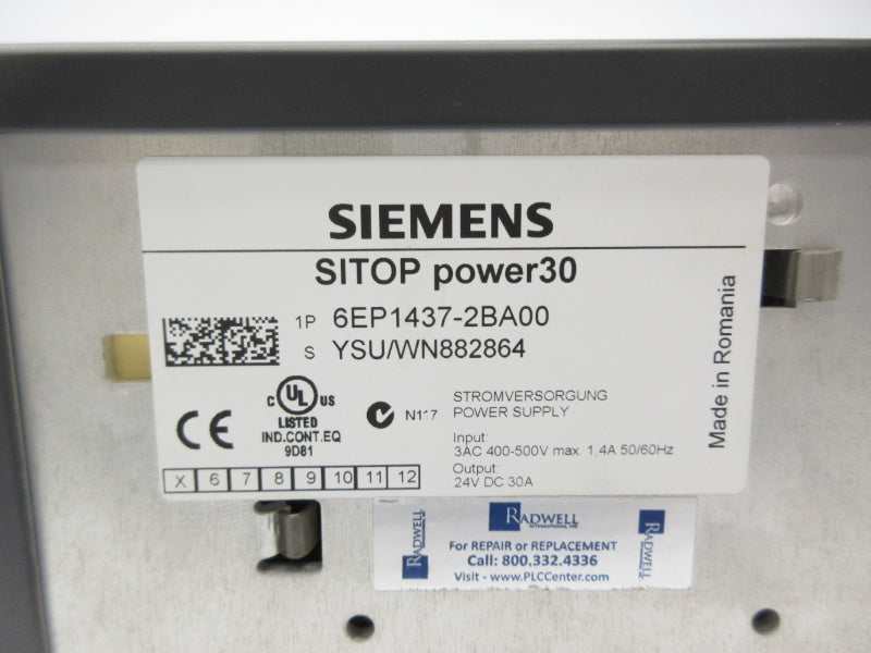 SIEMENS 6EP1437-2BA00 24VDC 30A NSNP