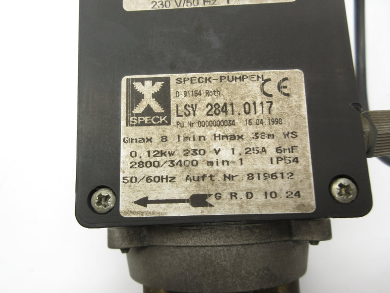 SPECK LSY2841.0117 230V 1.25A UNMP