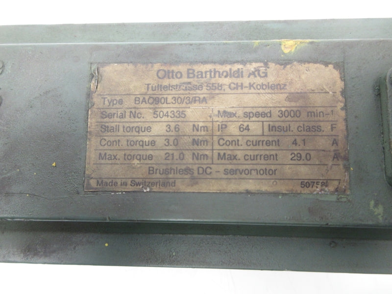 OTTO BARTHOLDI BAC90L30/3/RA 29.0A UNMP