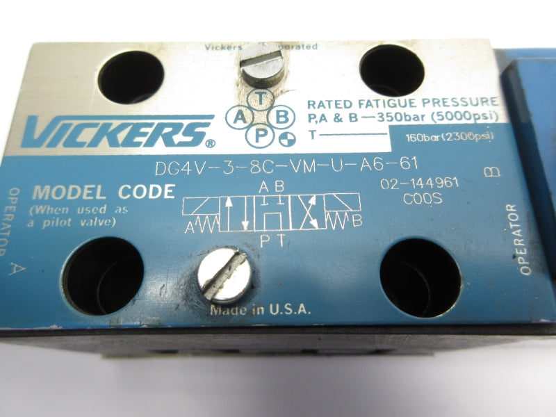 VICKERS DG4V38CVMUA661 02-144961 110V 5000PSI (AS PICTURED) UNMP