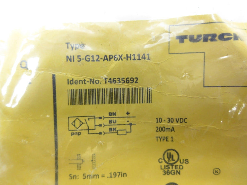 TURCK NI5-G12-AP6X-H1141 T4635692 10-30VDC NSMP