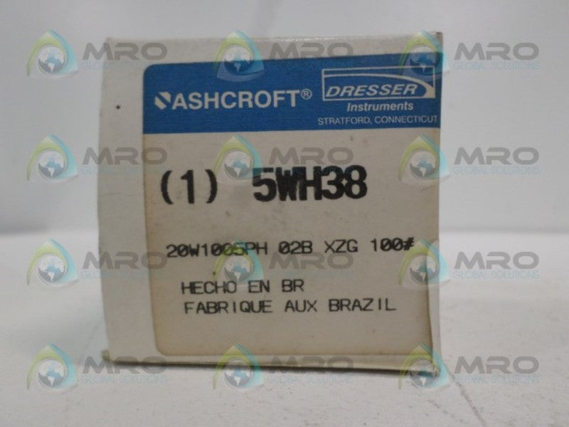 ASHCROFT 5WH38 20W1005PH02BXZG-100# PRESSURE GAUGE 0-100 PSI  NSMP