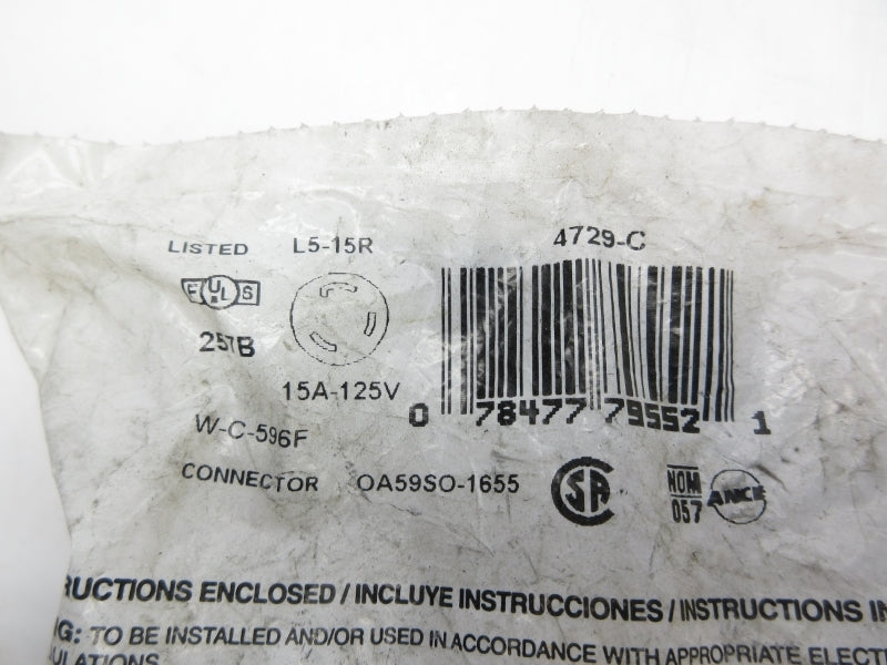 LEVITON 4729-C 125V 15A NSMP