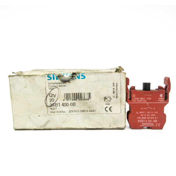 SIEMENS 3SB1400-0B 230V 6A (PKG OF 20) NSMP